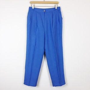 Vintage high waisted royal blue trousers mom pants
